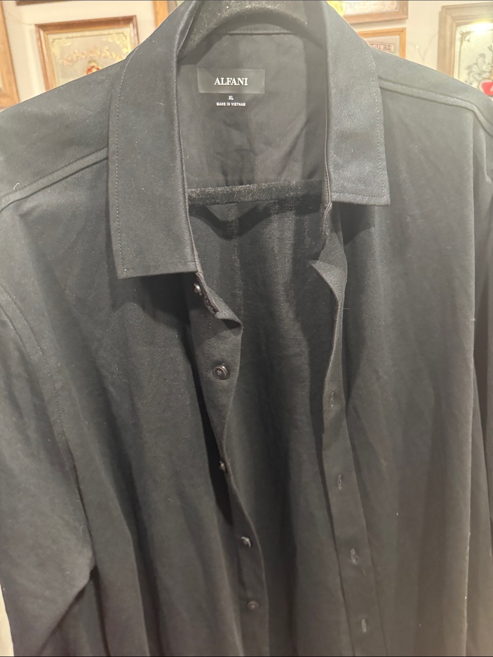 Alfani Black Men's Long-Sleeve Button-Down Shirt